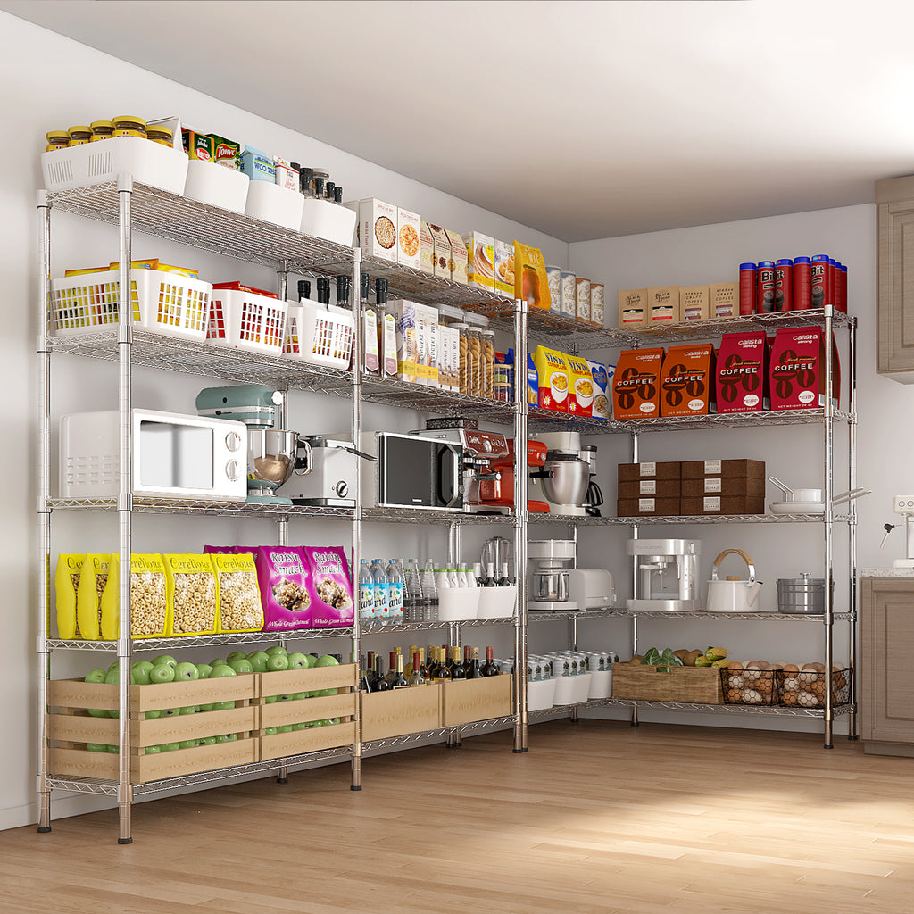 5-layer double row, freely adjustable layer spacing, with adjustable feet, display stand, iron, 177*40*180cm, chrome-plated