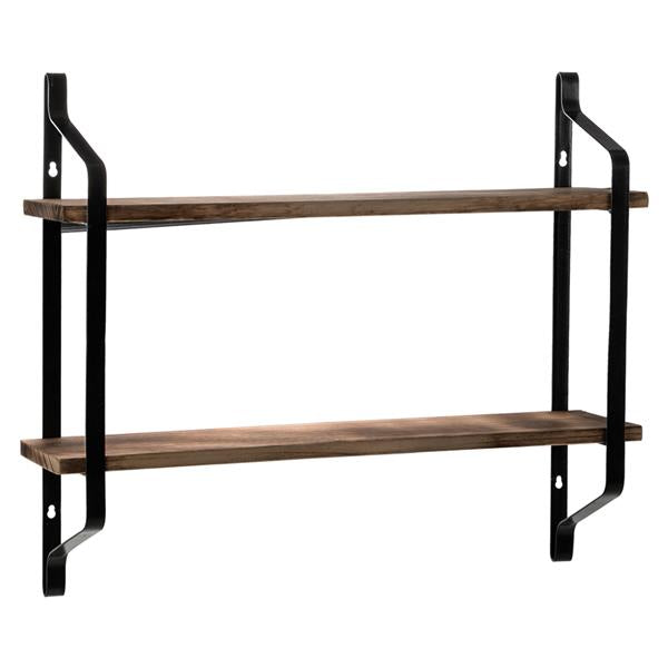 2 Tiers Floating Shelves Wall Mounted Industrial Wall Shelves for Living Room Bedroom Kitchen Entryway Wood Storage Shelf